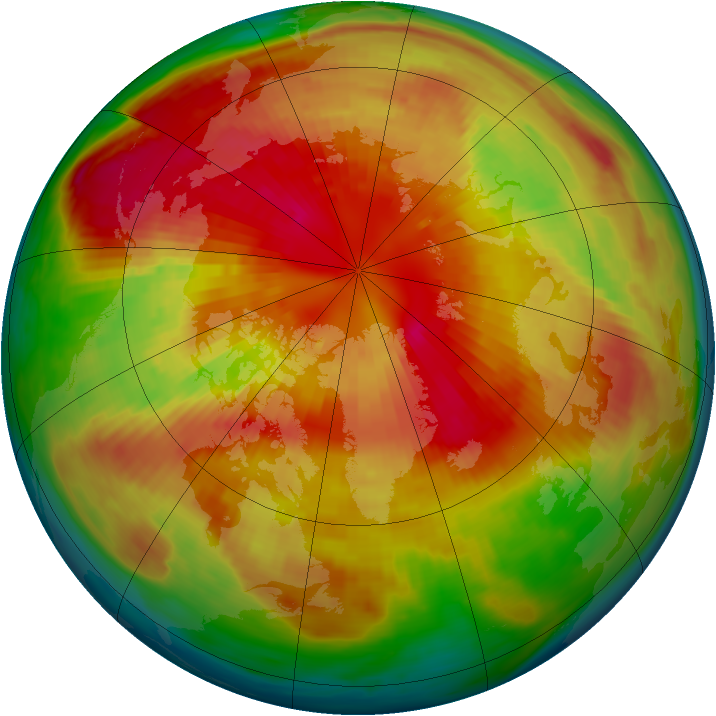 Arctic ozone map for 12 March 1988